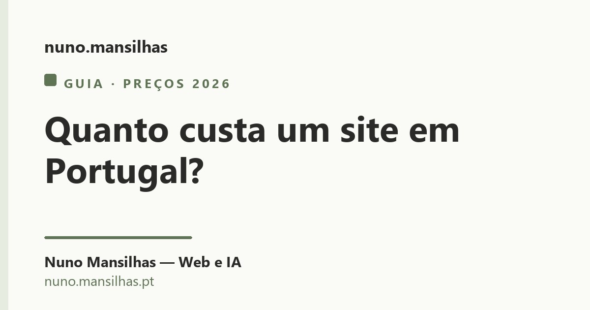 Quanto custa um site em Portugal em 2026? Preços reais